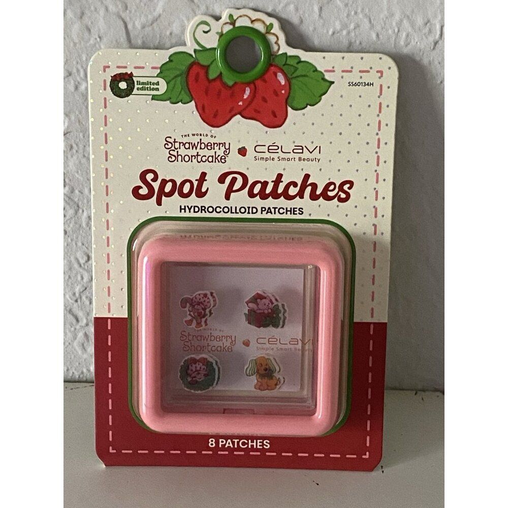 Celavi X Strawberry Shortcake Spot Hydrocolloid Patches with Case Custard NEW